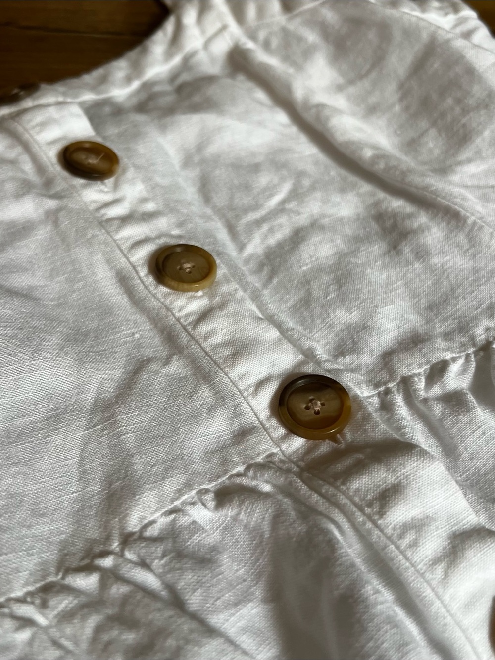 LOFT White Linen Button-Front Sleeveless Sundress – Size 4 Petite - Picture 3 of 7